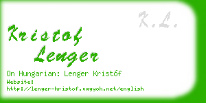 kristof lenger business card